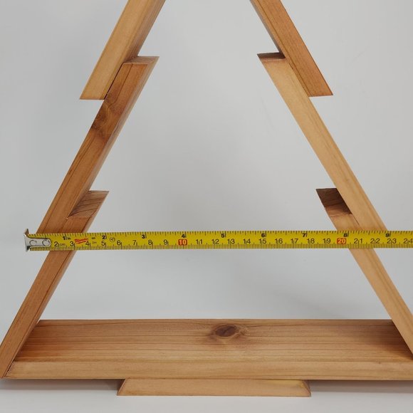 Handcrafted Christmas Tree Wooden Decoration Tabletop Mantel Rustic 13" Tall x 1 - Picture 10 of 10